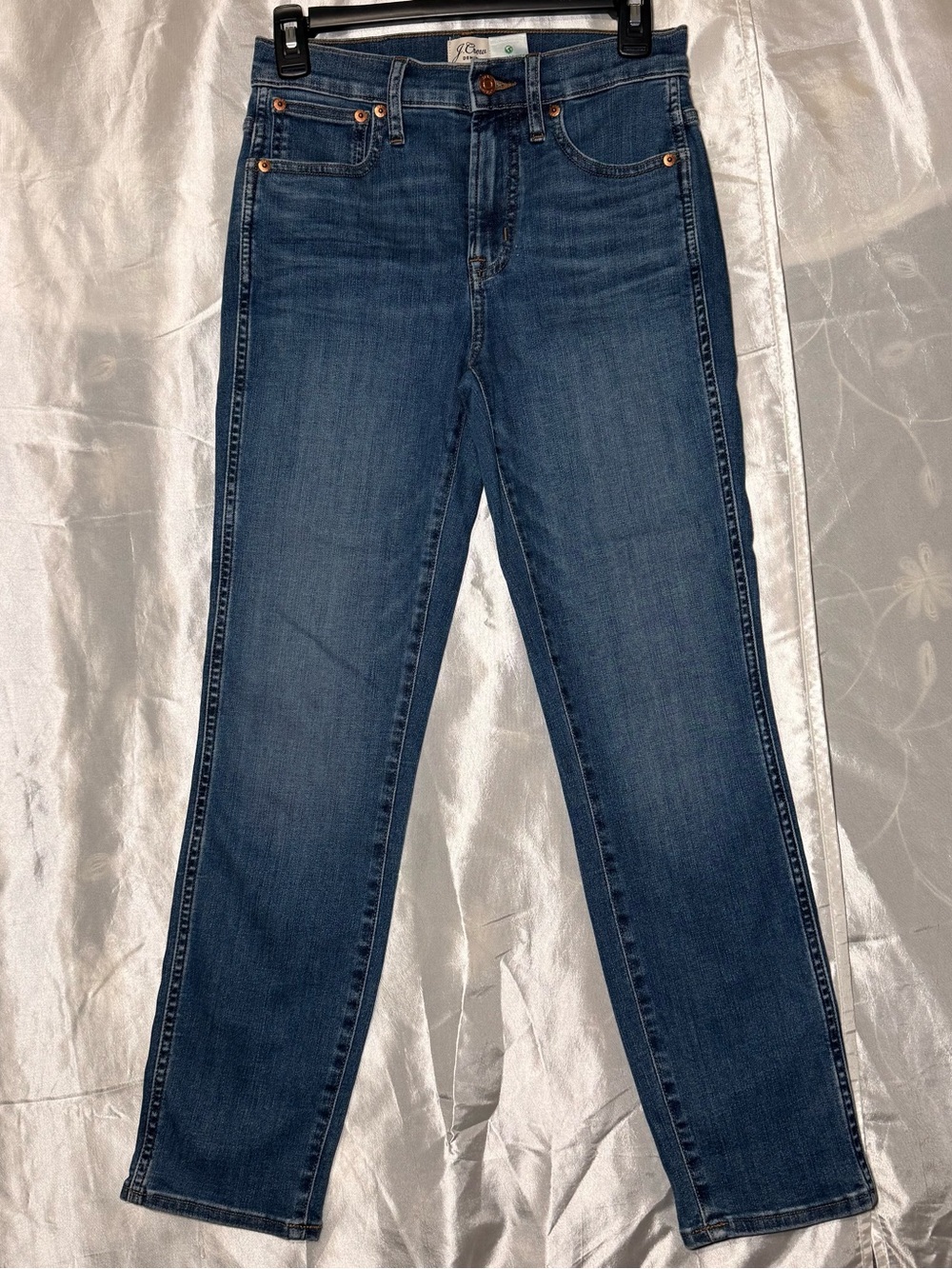 J Crew Vintage Straight Jeans Women’s 24 Blue Wash Mid Rise Denim Stretch
